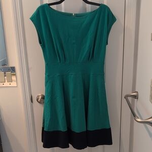 Kate Spade A-Line Green/Navy Dress M